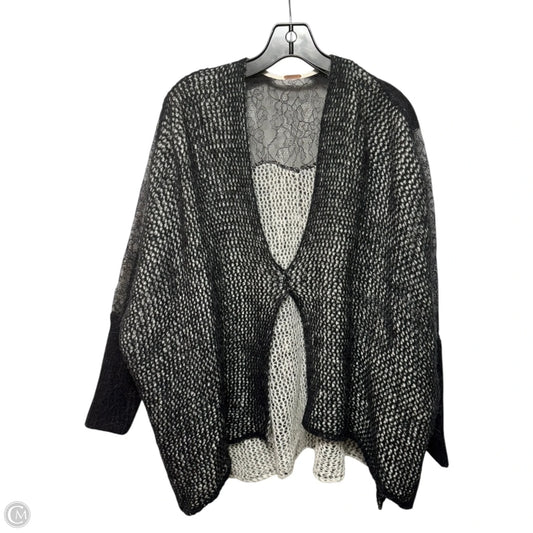 Sweater Cardigan By Free People In Black & Cream, Size: Osfm