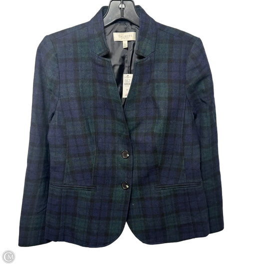 Wool Blend Blazer By Talbots In Plaid Pattern, Size: 6p
