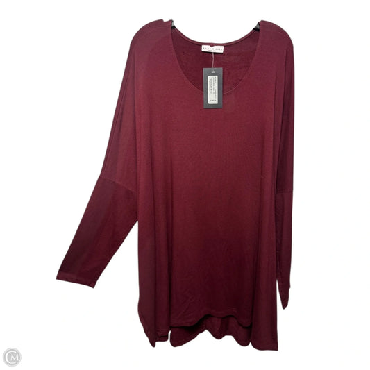 Rachel Tunic Long Sleeve By Bryn Walker In Maroon, Size: 3x