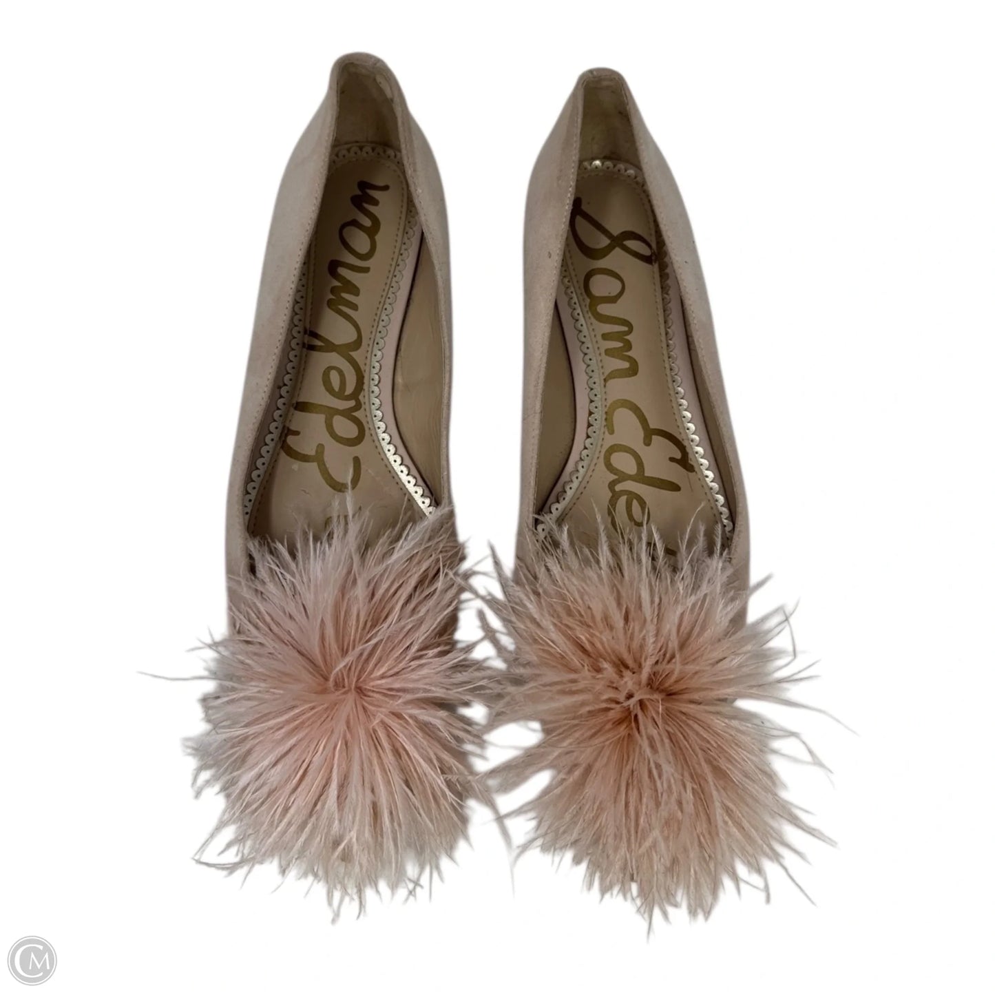 Feather Pom Shoes Flats By Sam Edelman In Peach, Size: 9.5