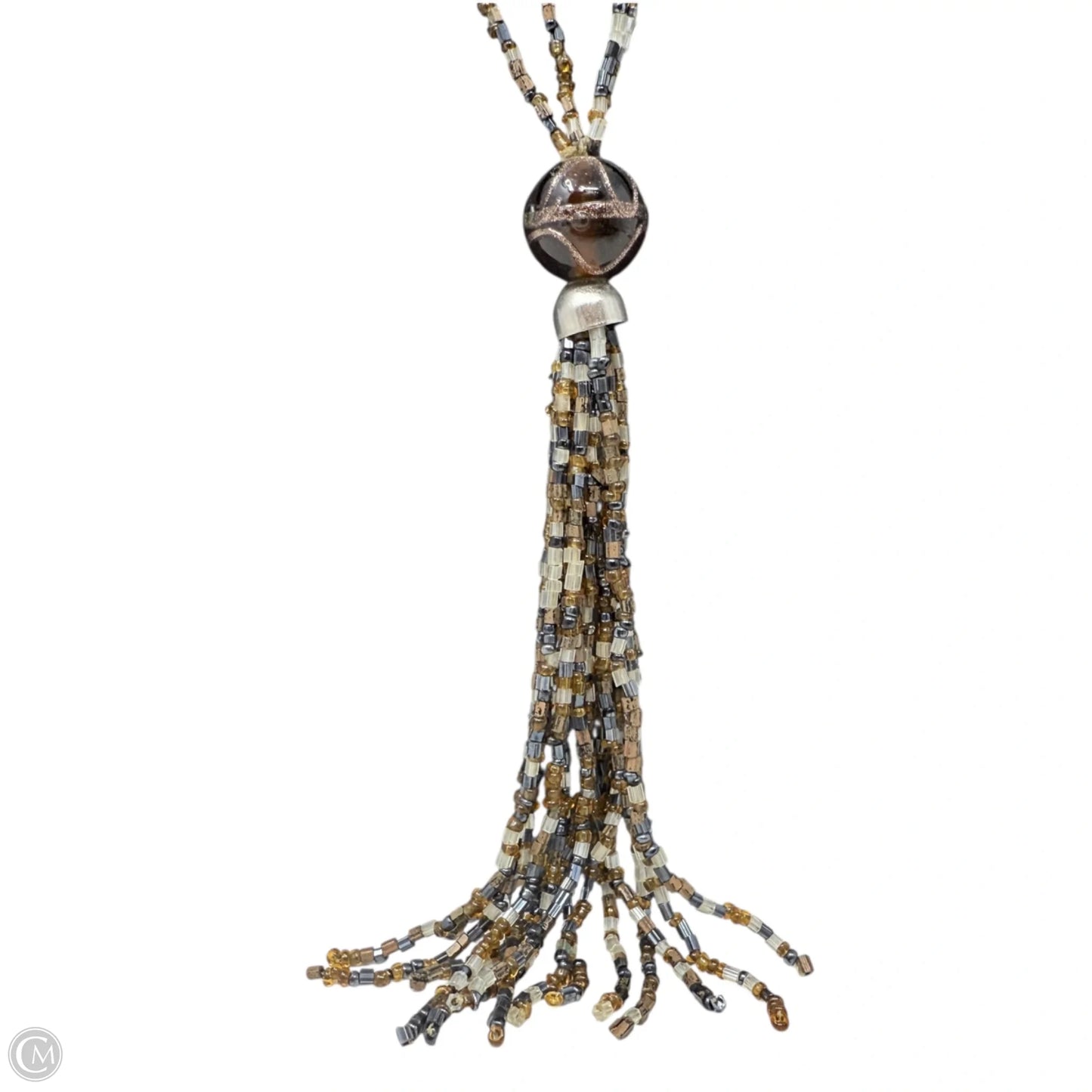 Double Strand Beaded Tassel Necklace