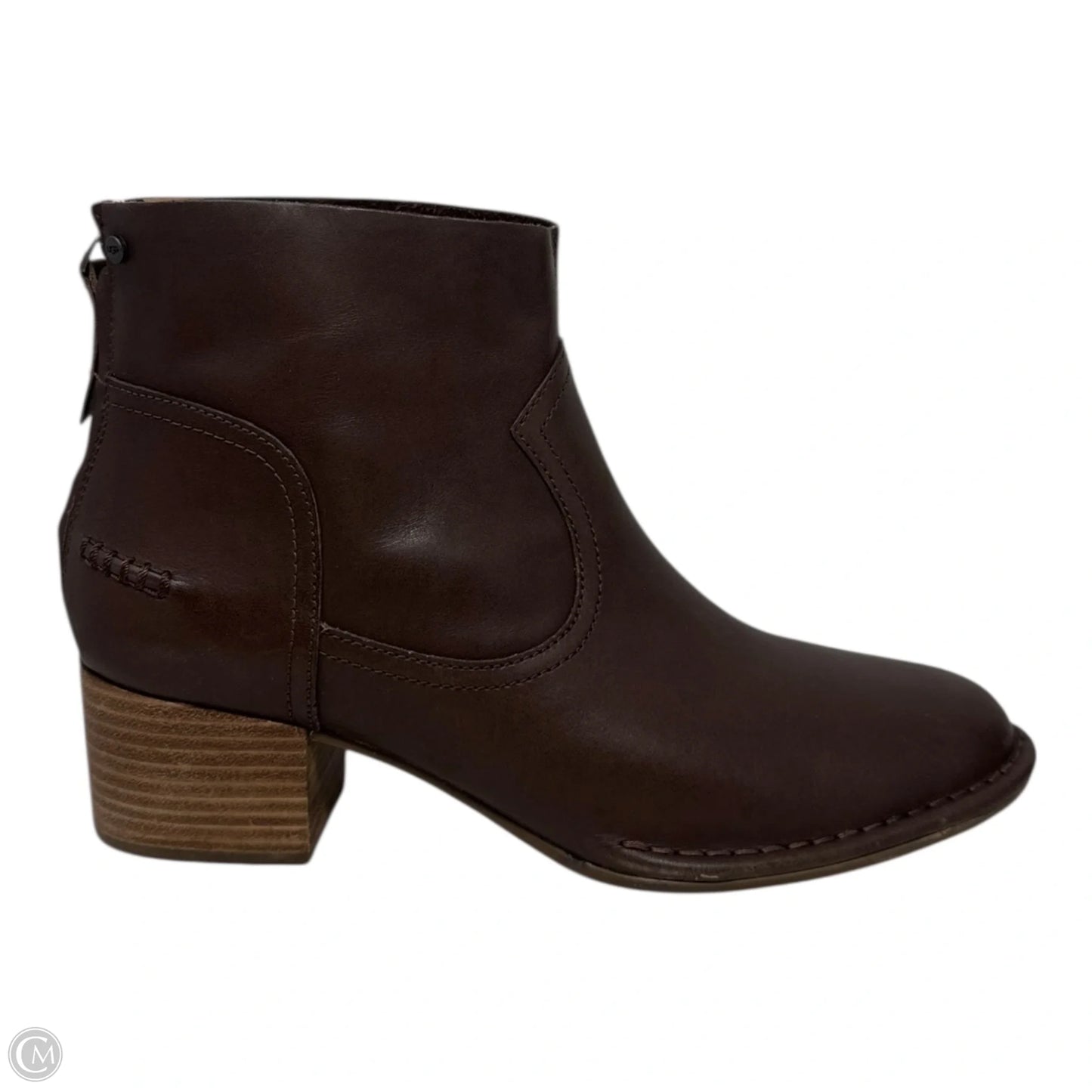 Bandara Block Heel Boots Designer By Ugg In Brown, Size: 9.5