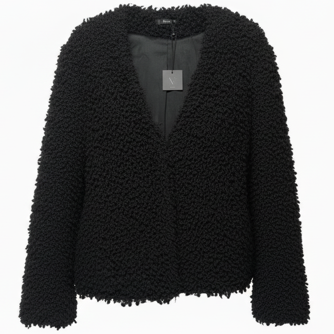 Shaggy Yarn Jacket By Very J In Black, Size: L
