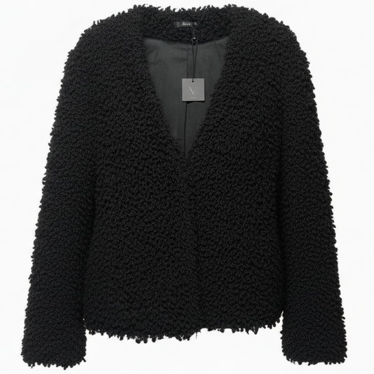 Shaggy Yarn Jacket By Very J In Black, Size: L