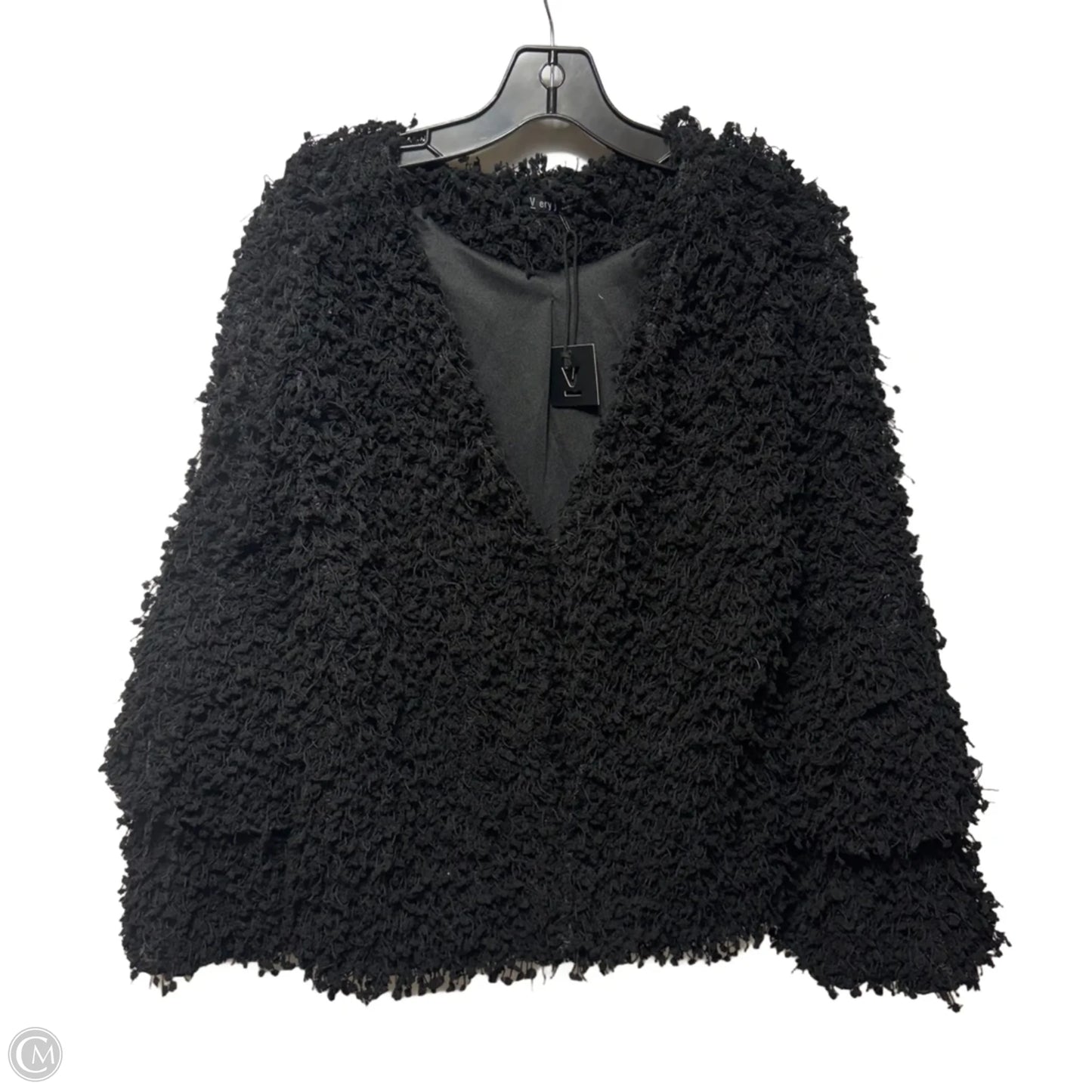 Shaggy Yarn Jacket By Very J In Black, Size: L