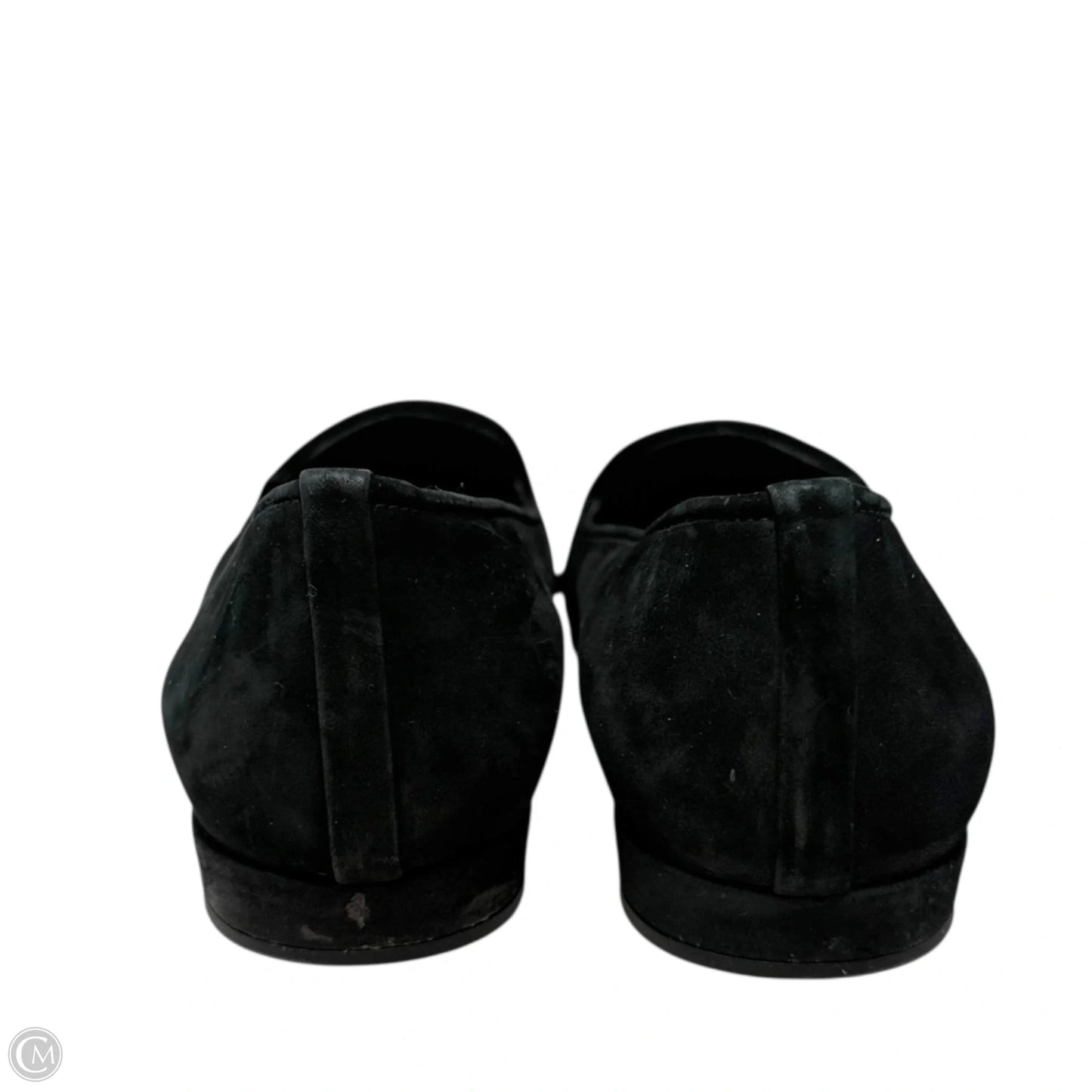 Lingo Suede Studded Loafers Designer By Stuart Weitzman In Black & Silver, Size: 7.5