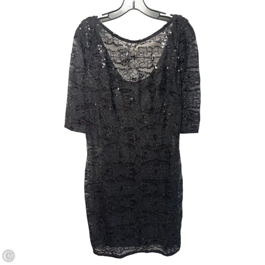 Lace Sequin Dress Party Short By Monique Lhuillier In Black, Size: 12