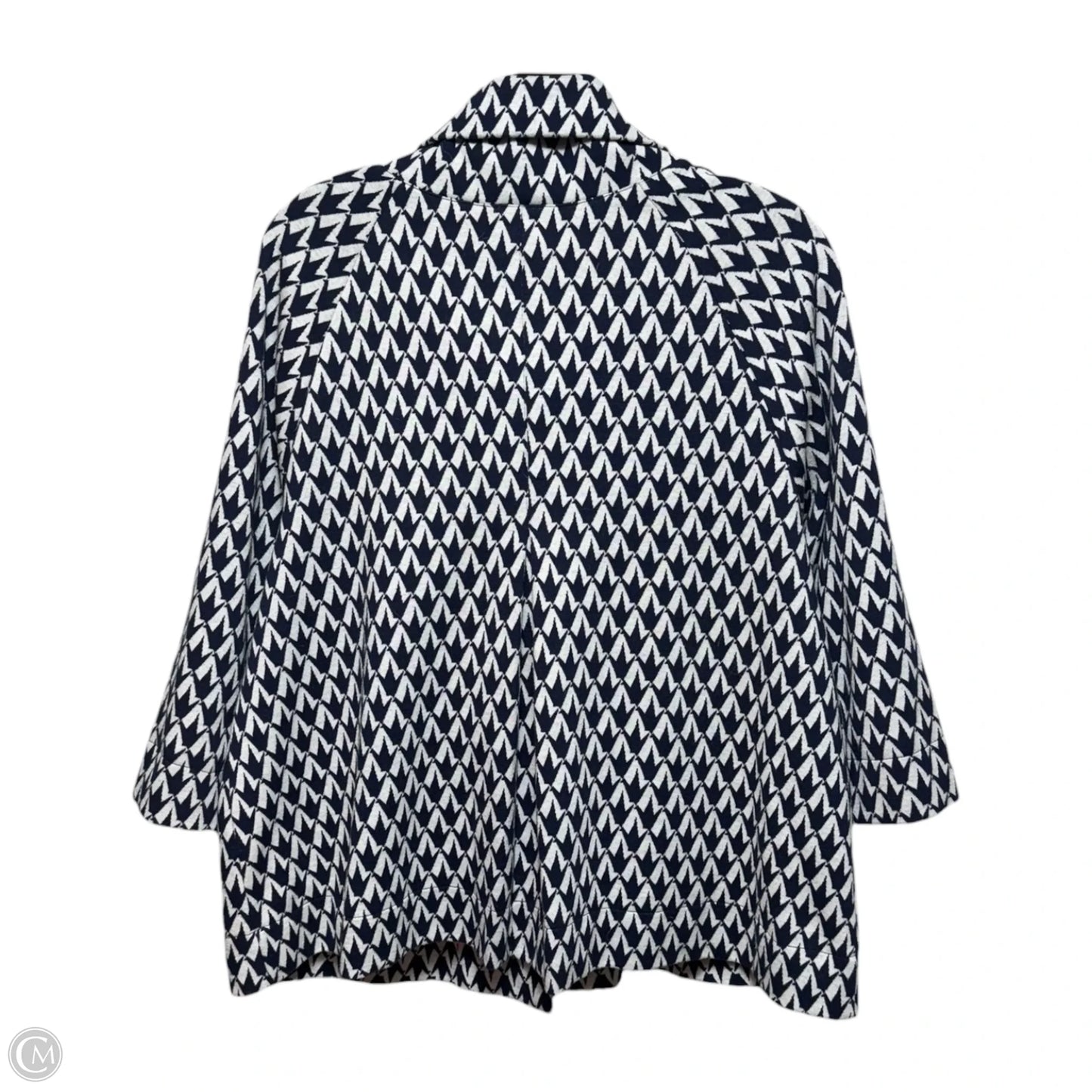 Gather Neckline Jacket Designer By Lilly Pulitzer In Navy & White, Size: Xl