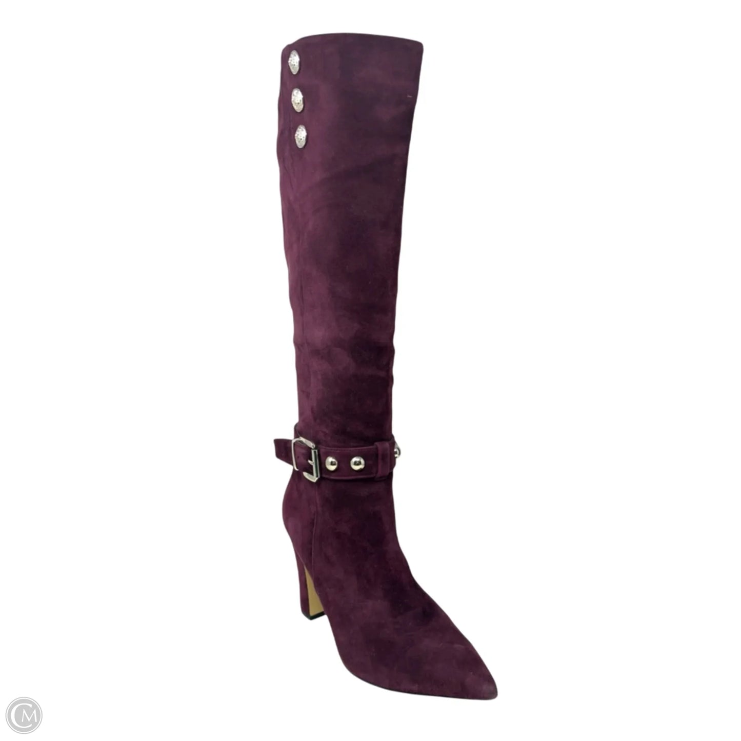 Suede Military High Heel Boots By White House Black Market In Maroon, Size: 8