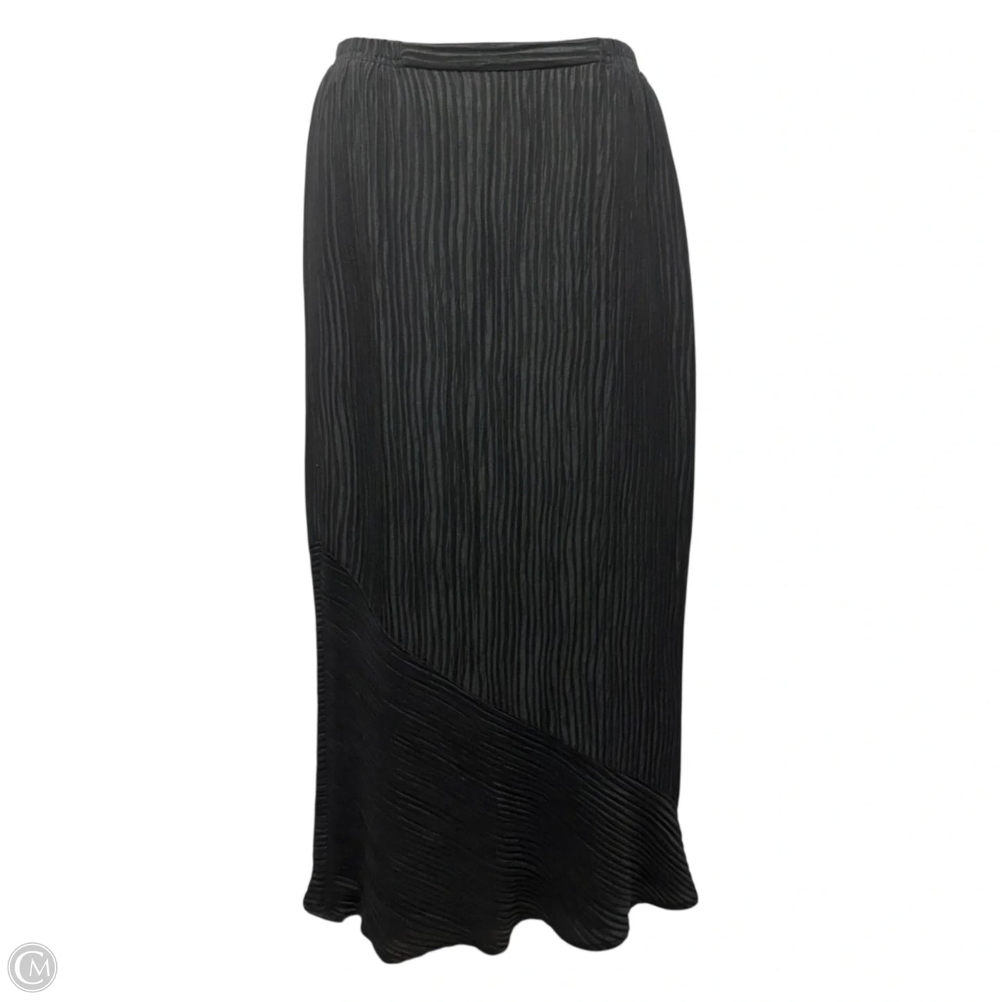 Vintage Plissé Crinkle Pleat Silk & Linen Tank & Maxi Skirt Set By Caroline Rose In Black, Size: XS