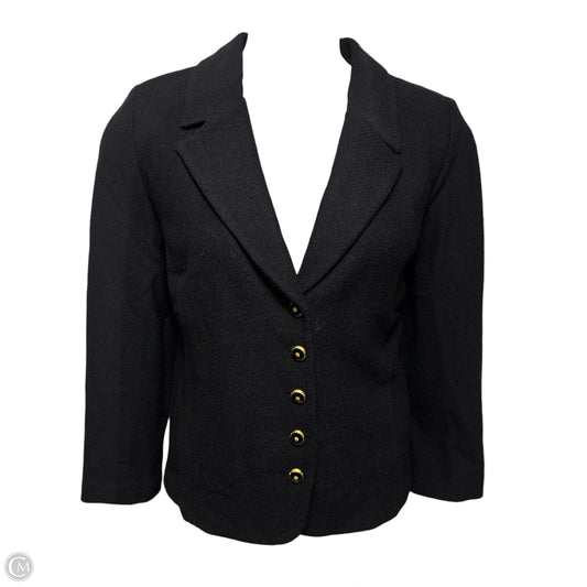 Blazer Luxury Designer By St John Collection In Black, Size: 14