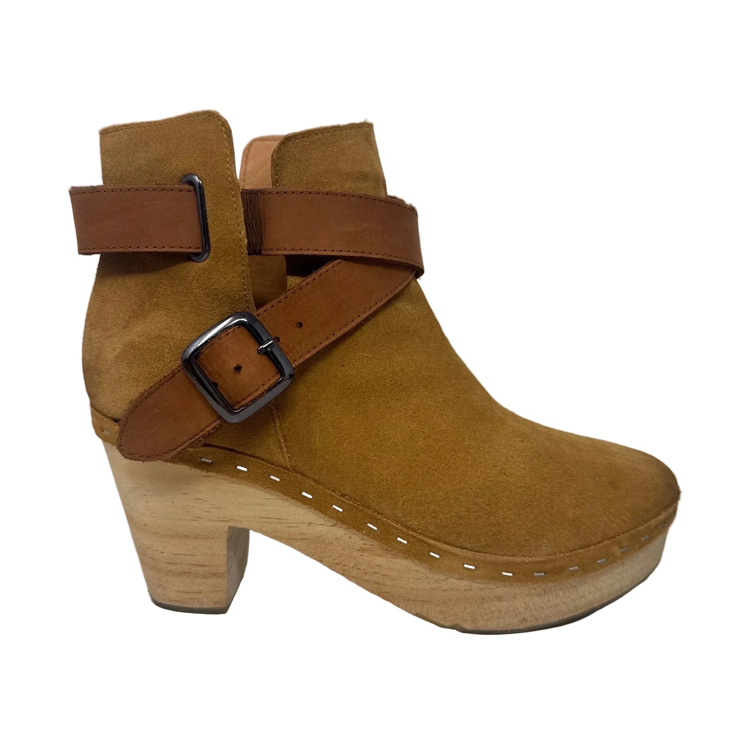 Bungalow Clog Boots Ankle Heels By Free People In Brown, Size: 9