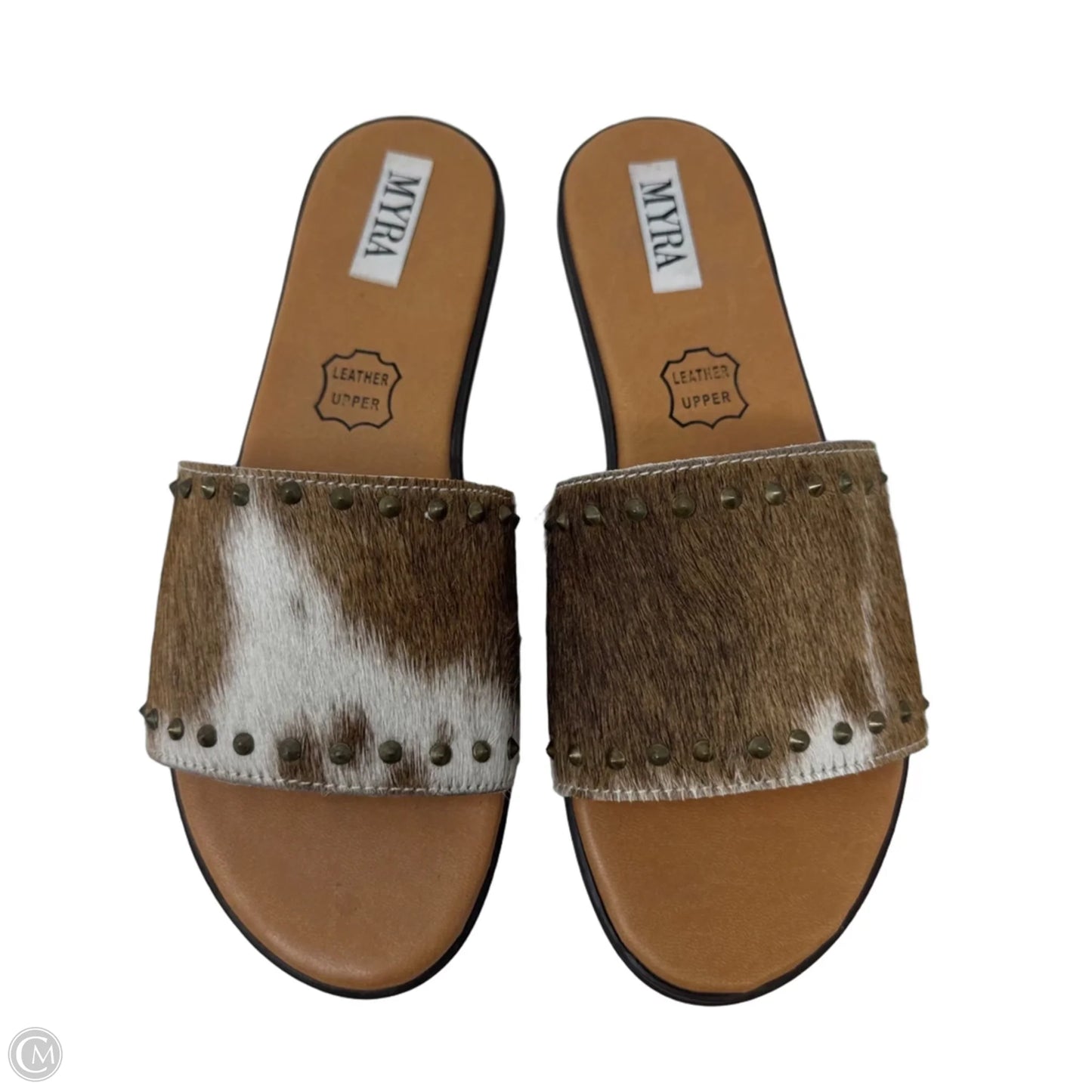 Sandals Flats By Myra In Animal Print, Size: 7