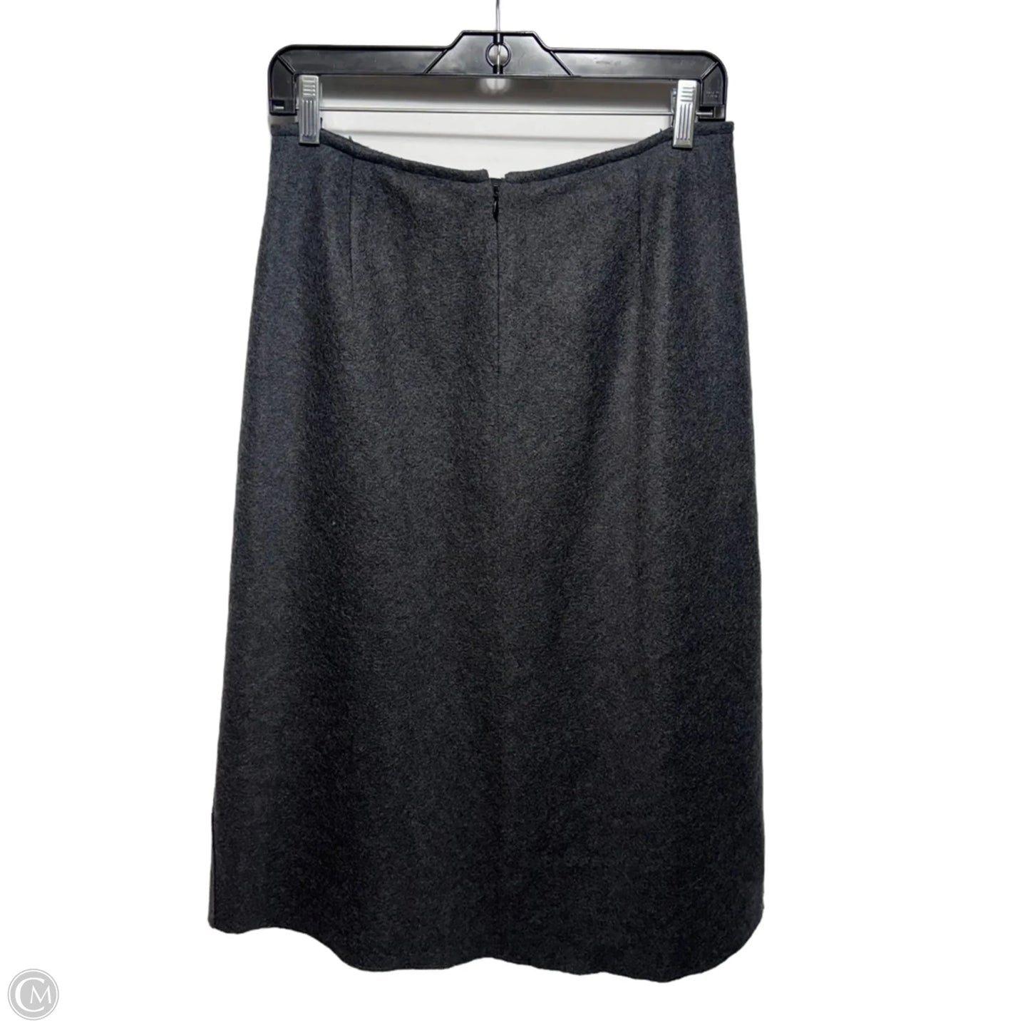 Wool Midi Skirt Designer By Lafayette 148 In Grey, Size: 6