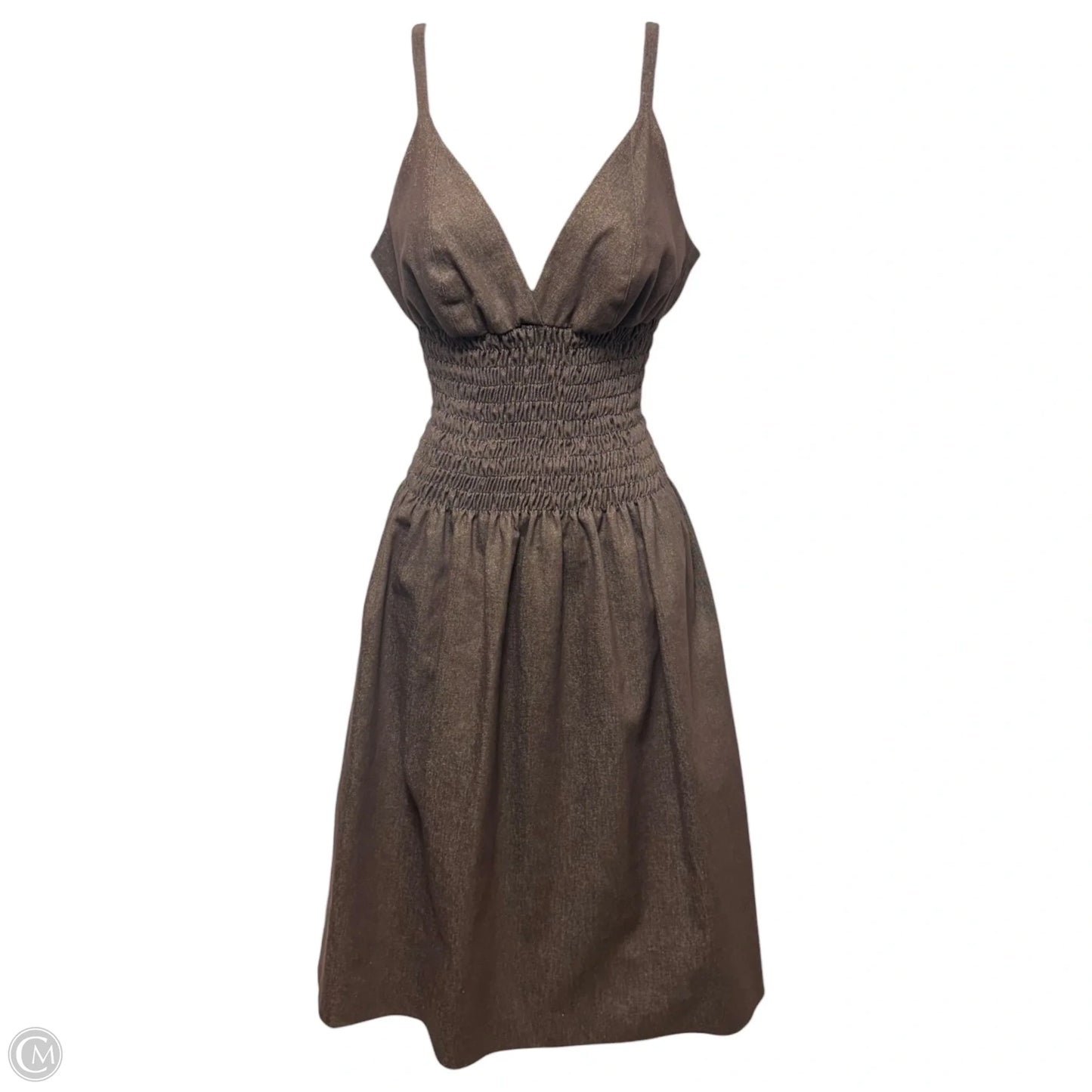Smocked Waist Dress Casual Short By Rene Ruiz In Brown, Size: 4 (estimated)