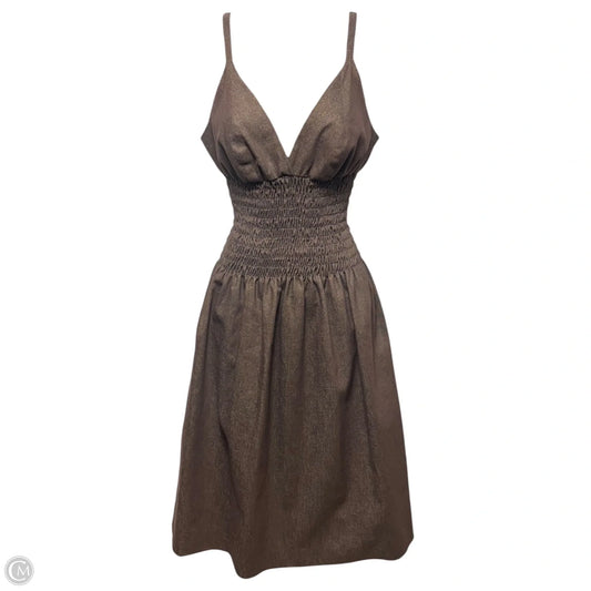 Smocked Waist Dress Casual Short By Rene Ruiz In Brown, Size: 4 (estimated)