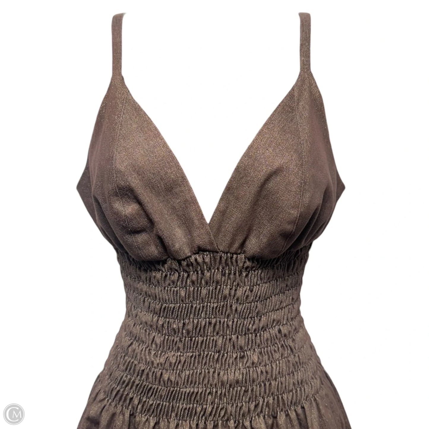 Smocked Waist Dress Casual Short By Rene Ruiz In Brown, Size: 4 (estimated)