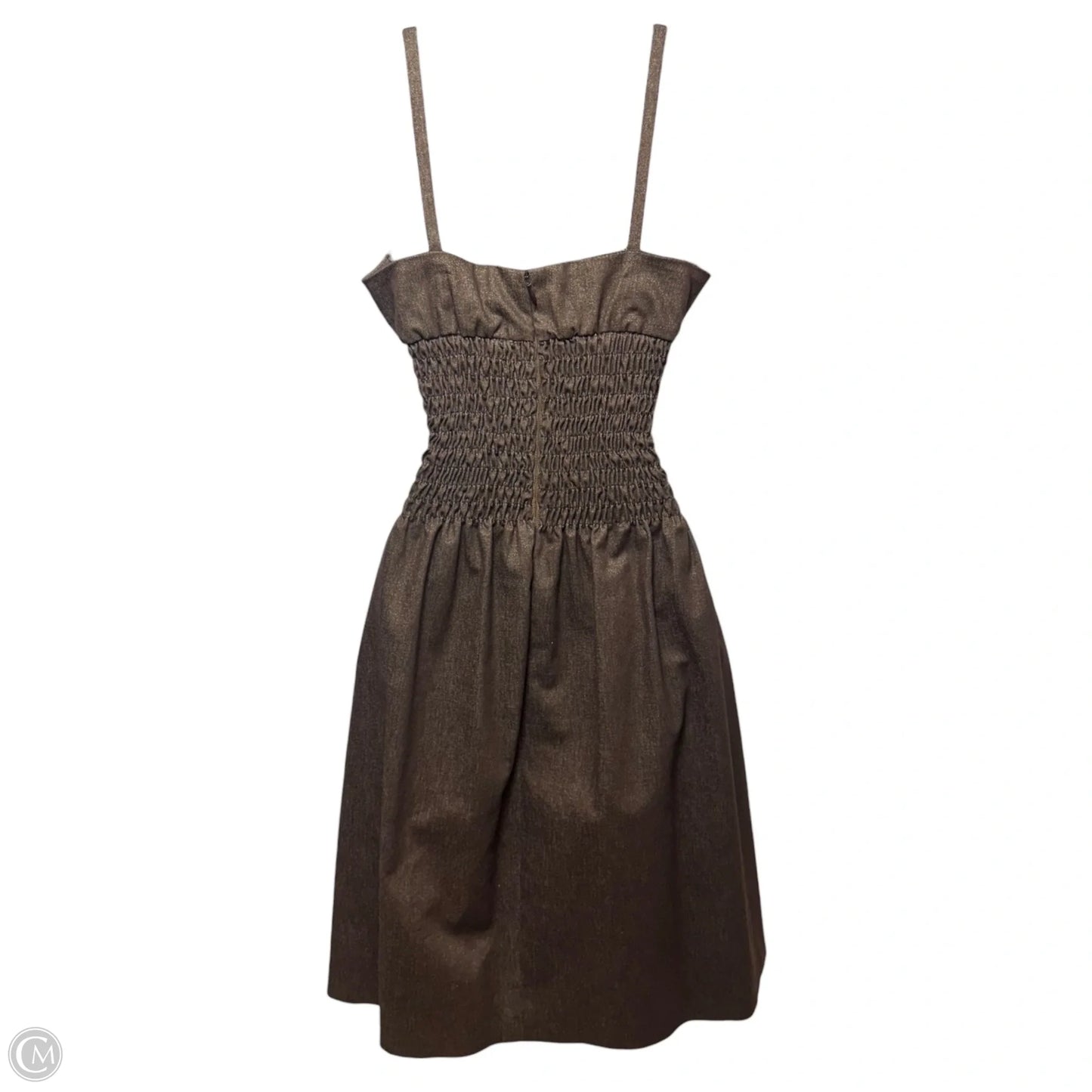 Smocked Waist Dress Casual Short By Rene Ruiz In Brown, Size: 4 (estimated)