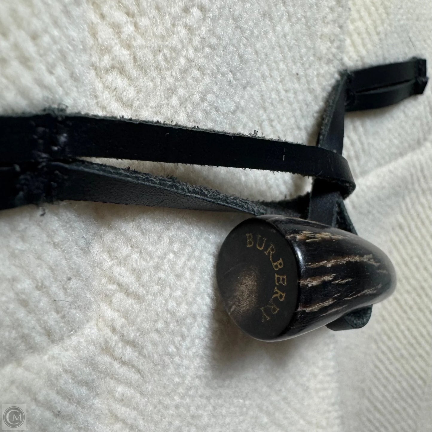 Wool Short Toggle Closure Duffle Jacket Luxury Designer By Burberry In Cream, Size: 8