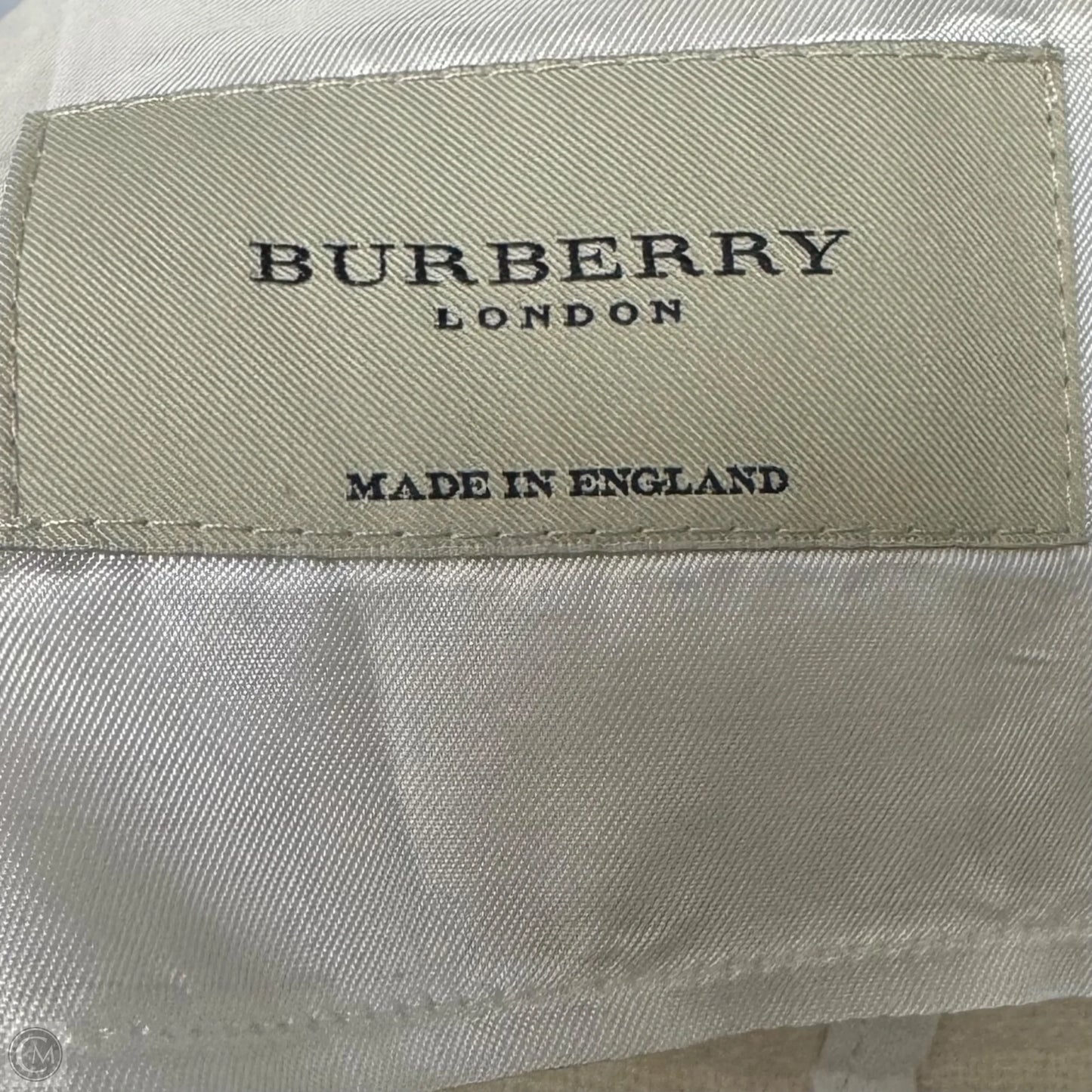 Wool Short Toggle Closure Duffle Jacket Luxury Designer By Burberry In Cream, Size: 8