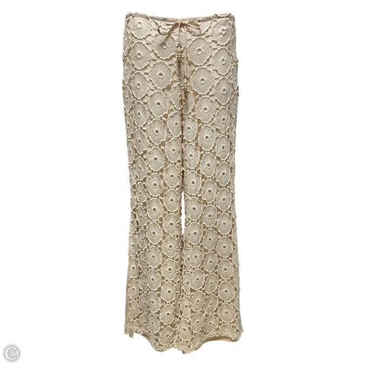 Crochet Wide Leg Pants By Alexis In Cream, Size: M