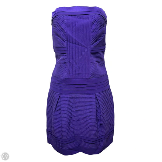 Strapless Silk Pleated Dress Designer By Diane Von Furstenberg In Purple, Size: 4