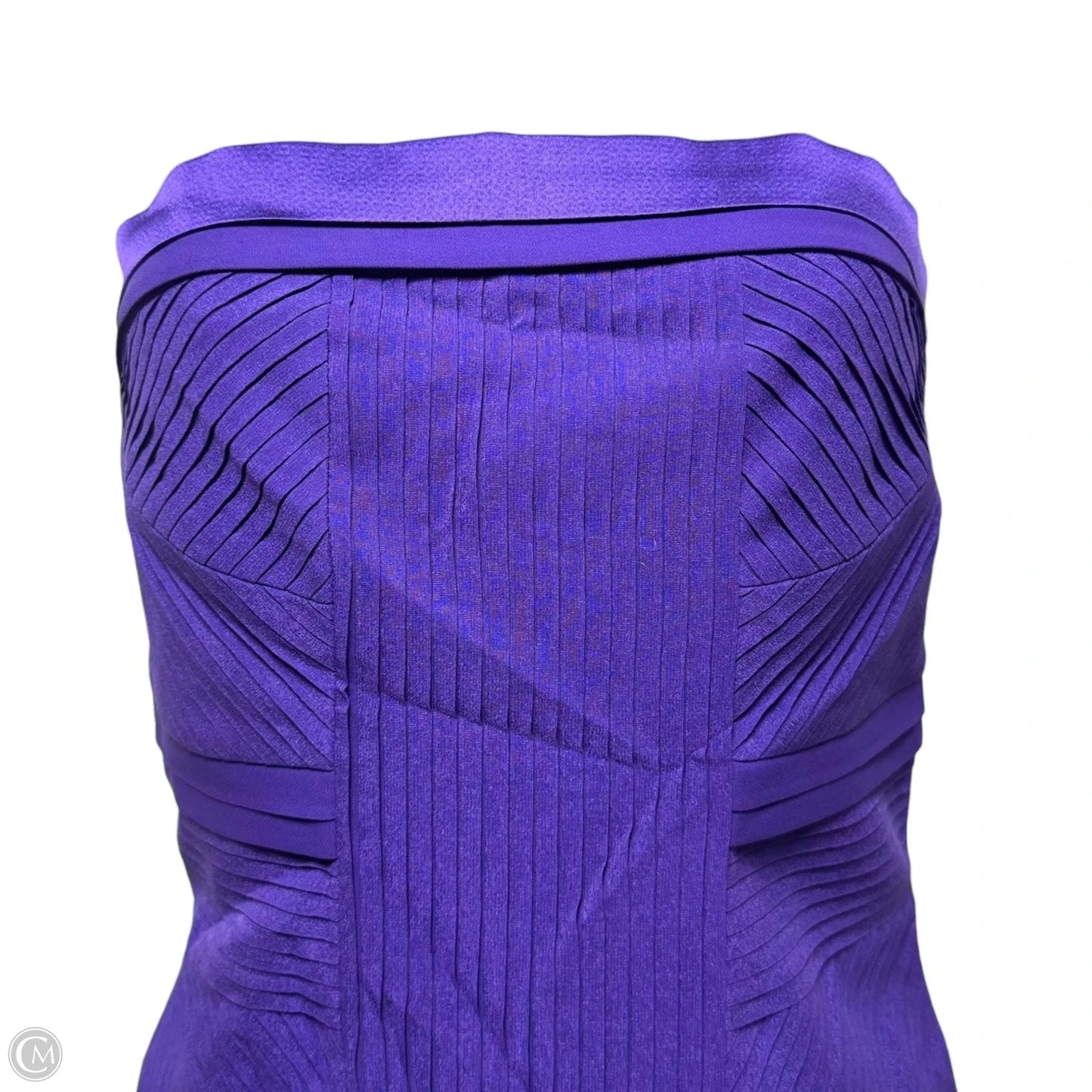 Strapless Silk Pleated Dress Designer By Diane Von Furstenberg In Purple, Size: 4