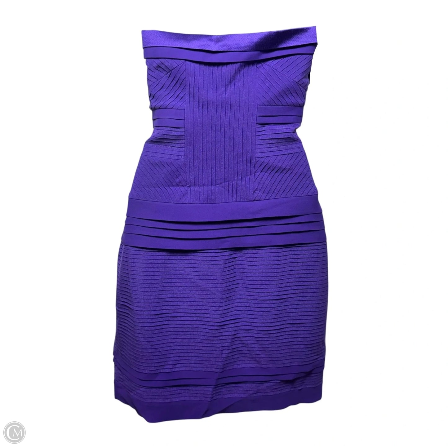 Strapless Silk Pleated Dress Designer By Diane Von Furstenberg In Purple, Size: 4