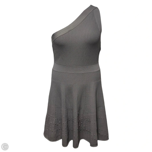Knit One Shoulder Dress Designer By Milly In Grey, Size: M