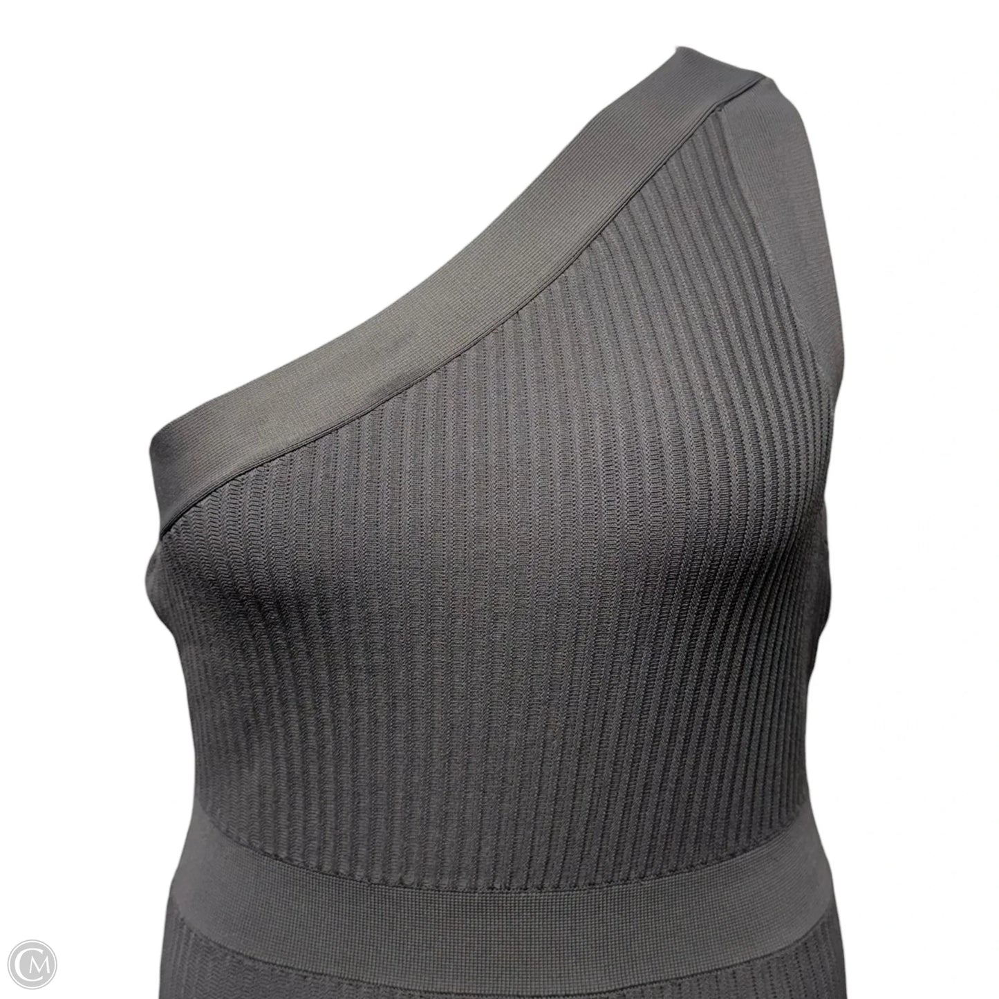 Knit One Shoulder Dress Designer By Milly In Grey, Size: M