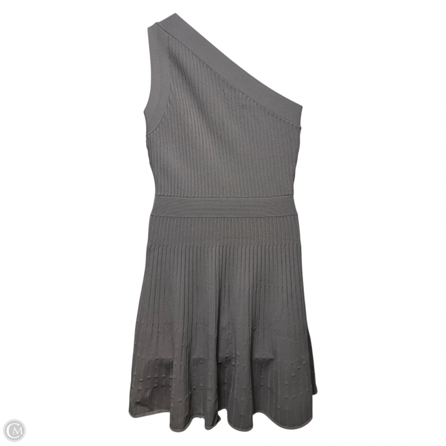 Knit One Shoulder Dress Designer By Milly In Grey, Size: M