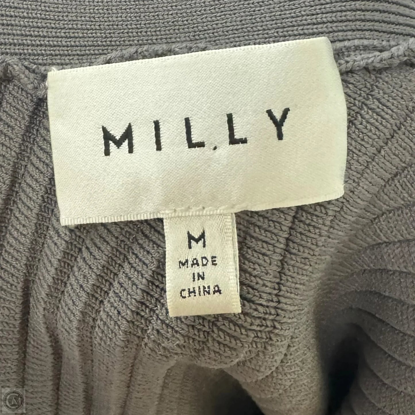 Knit One Shoulder Dress Designer By Milly In Grey, Size: M