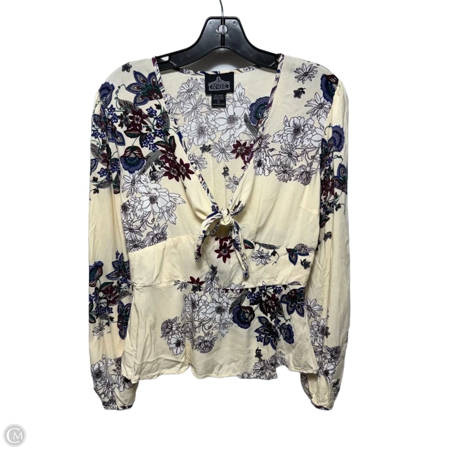 Top Long Sleeve By Angie In Floral Print, Size: L