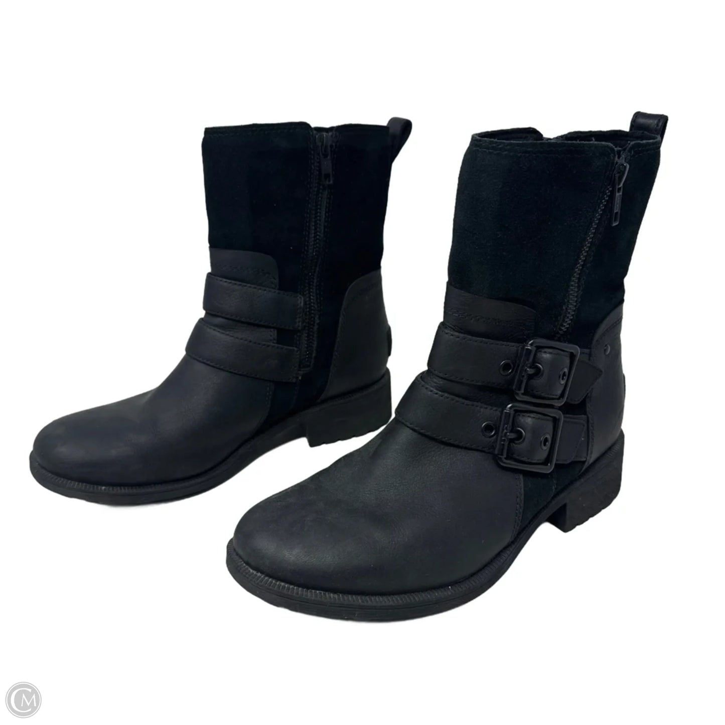 Wilde Moto Boots Designer By Ugg In Black, Size: 8