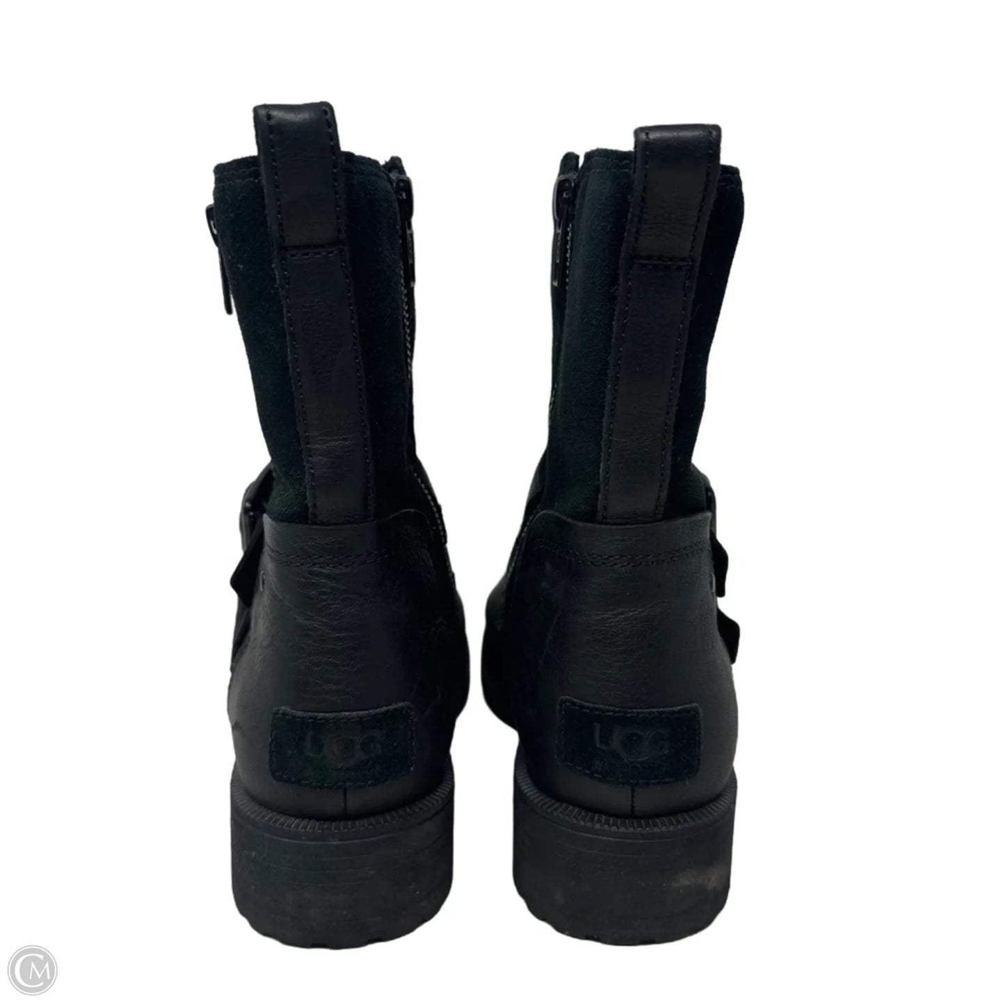 Wilde Moto Boots Designer By Ugg In Black, Size: 8