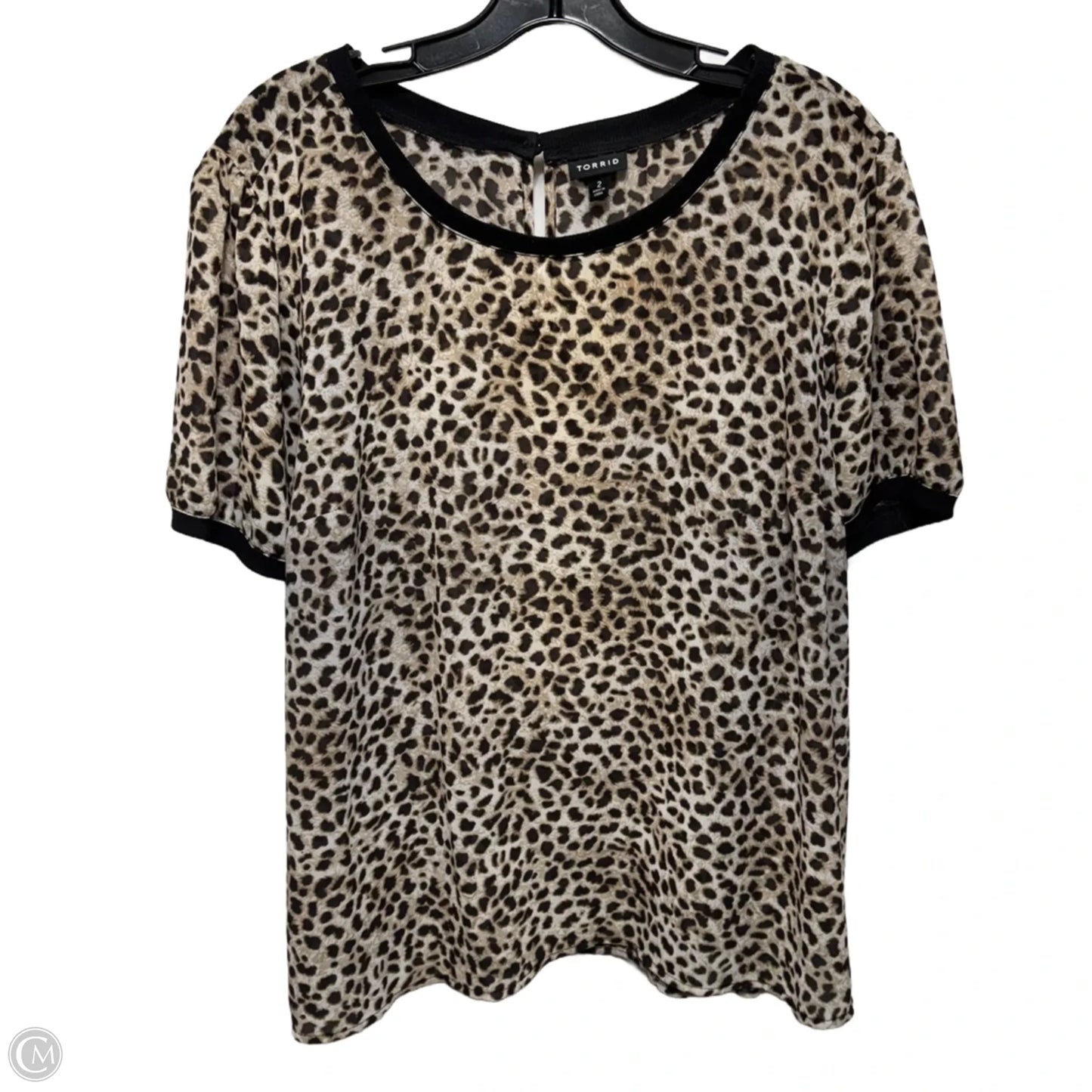 Top Short Sleeve By Torrid In Animal Print, Size: 2x