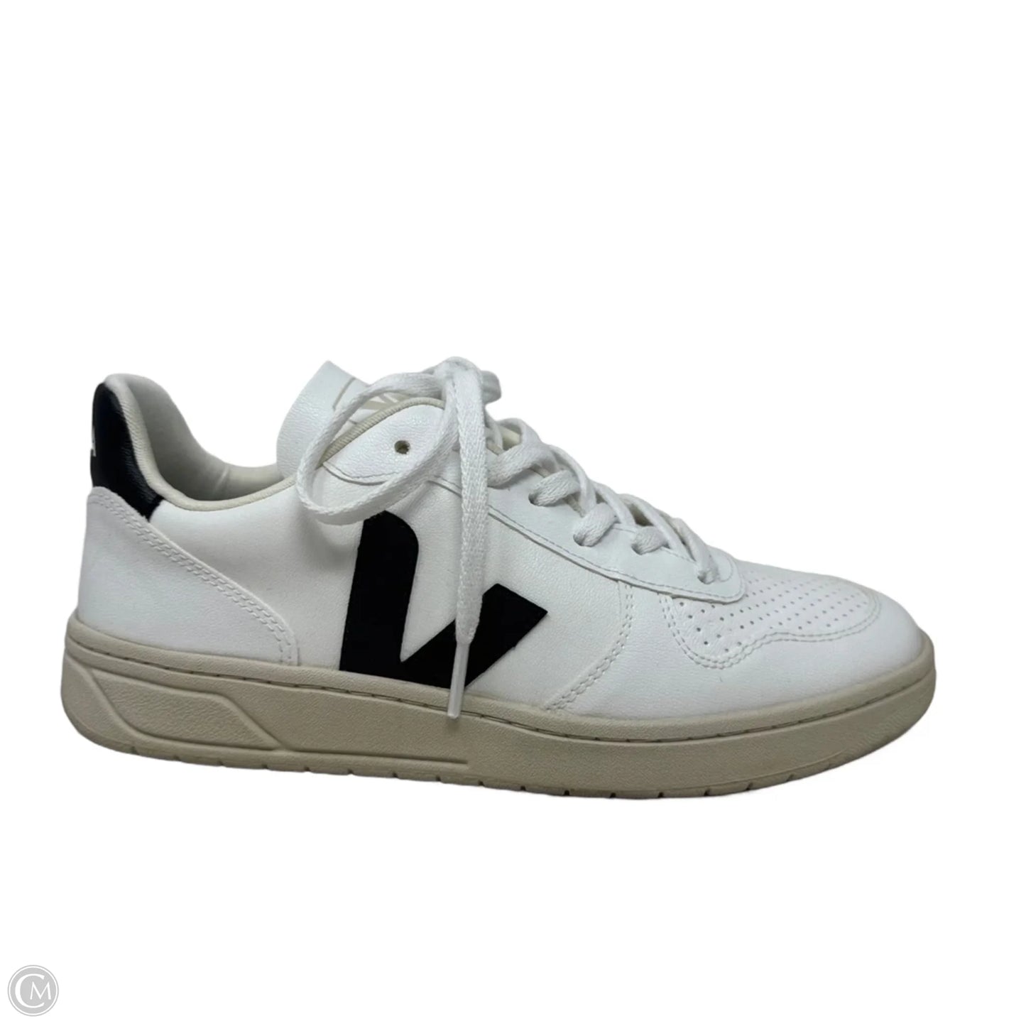 V-10 Leather Shoes Sneakers By Veja In Black & White, Size: 9