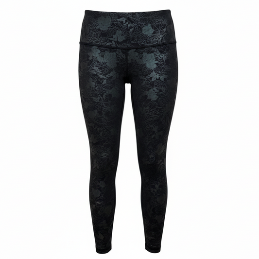 Athletic Leggings By Lululemon In Black Iridescent Foil, Size: 6