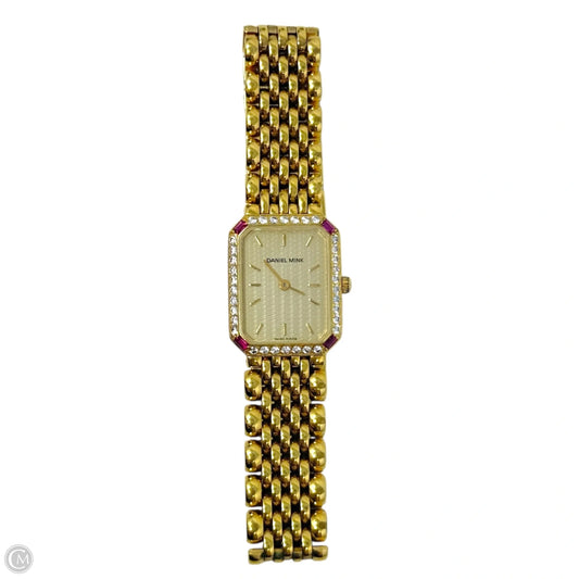 Vintage Elegance Collection Swiss Made 18k Gold Plated & CZ Bezel Watch By Daniel Mink
