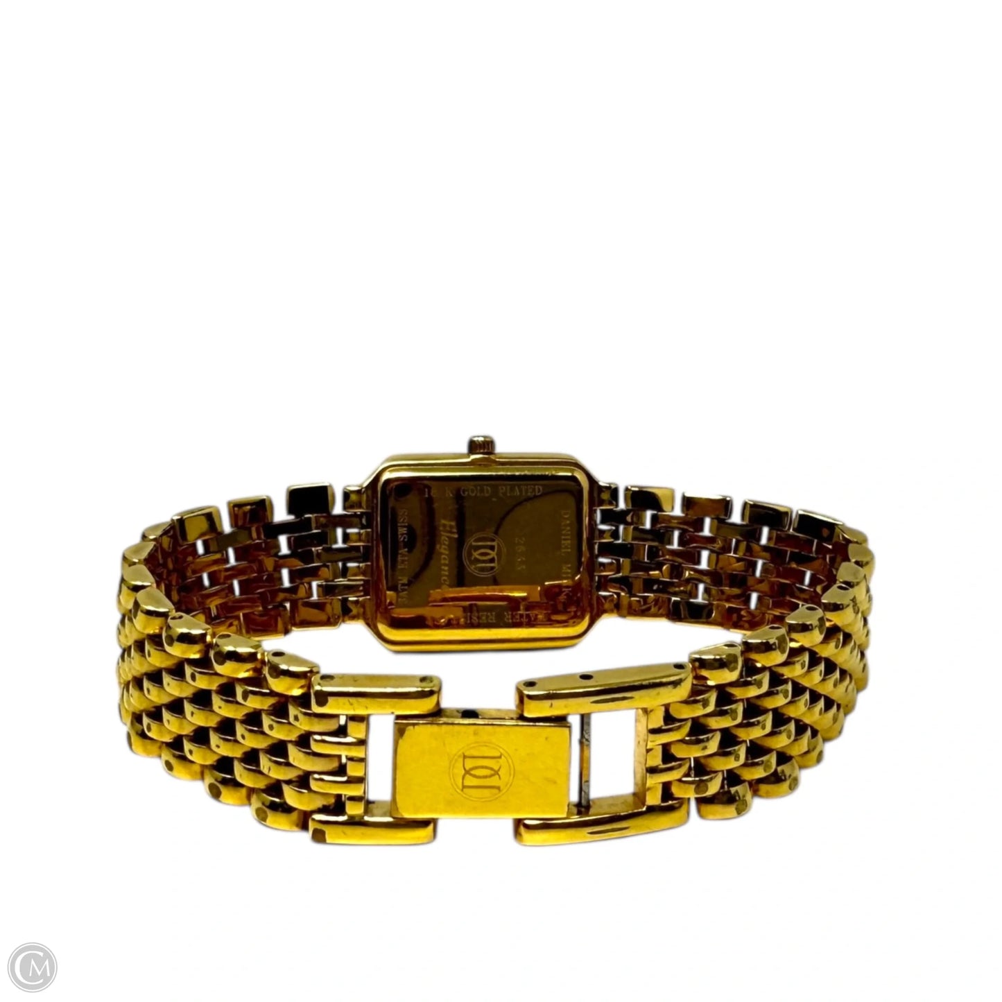 Vintage Elegance Collection Swiss Made 18k Gold Plated & CZ Bezel Watch By Daniel Mink