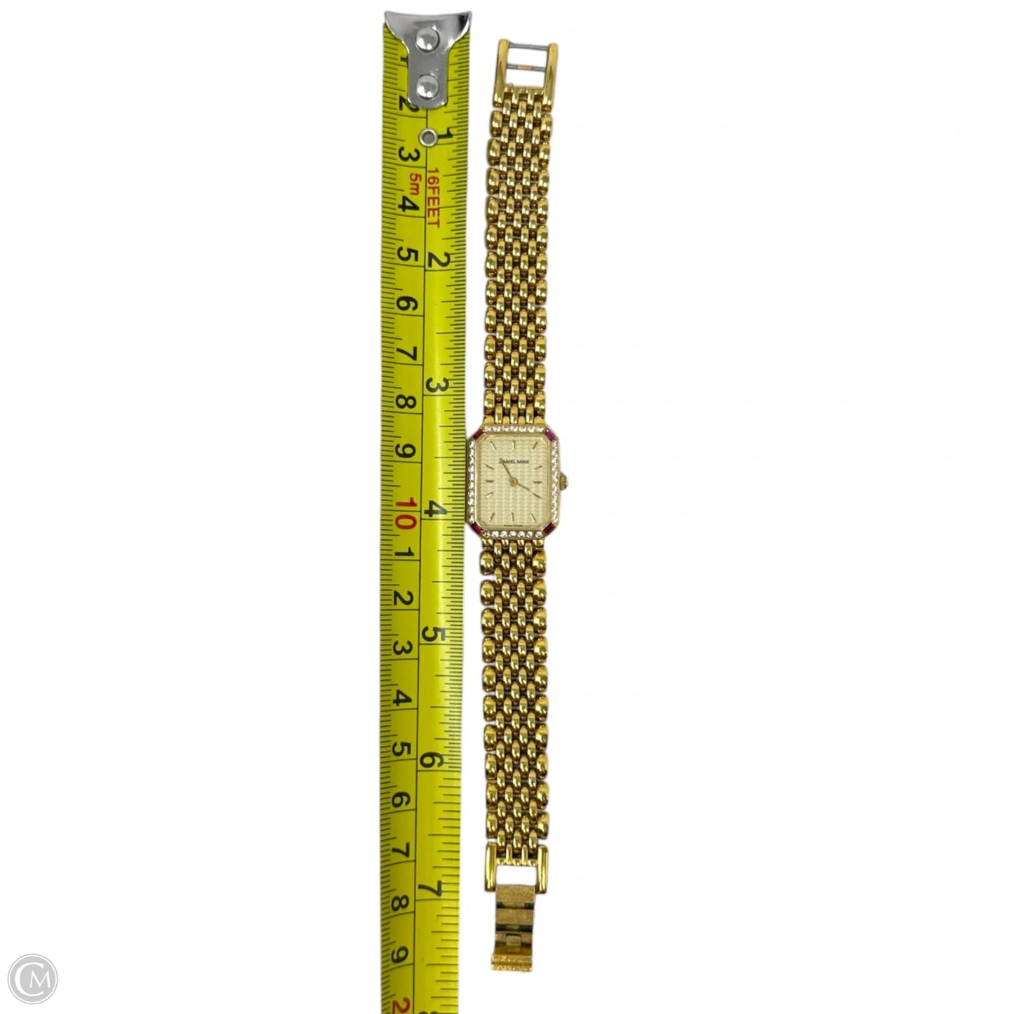 Vintage Elegance Collection Swiss Made 18k Gold Plated & CZ Bezel Watch By Daniel Mink