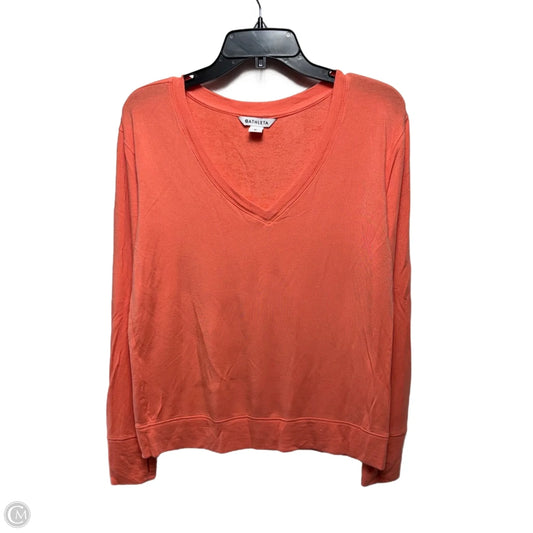 Athletic Top Long Sleeve Crewneck By Athleta In Orange, Size: M