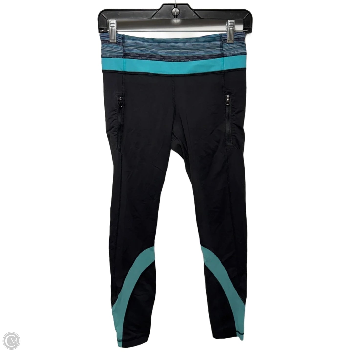 Athletic Leggings By Lululemon In Black & Blue, Size: 6