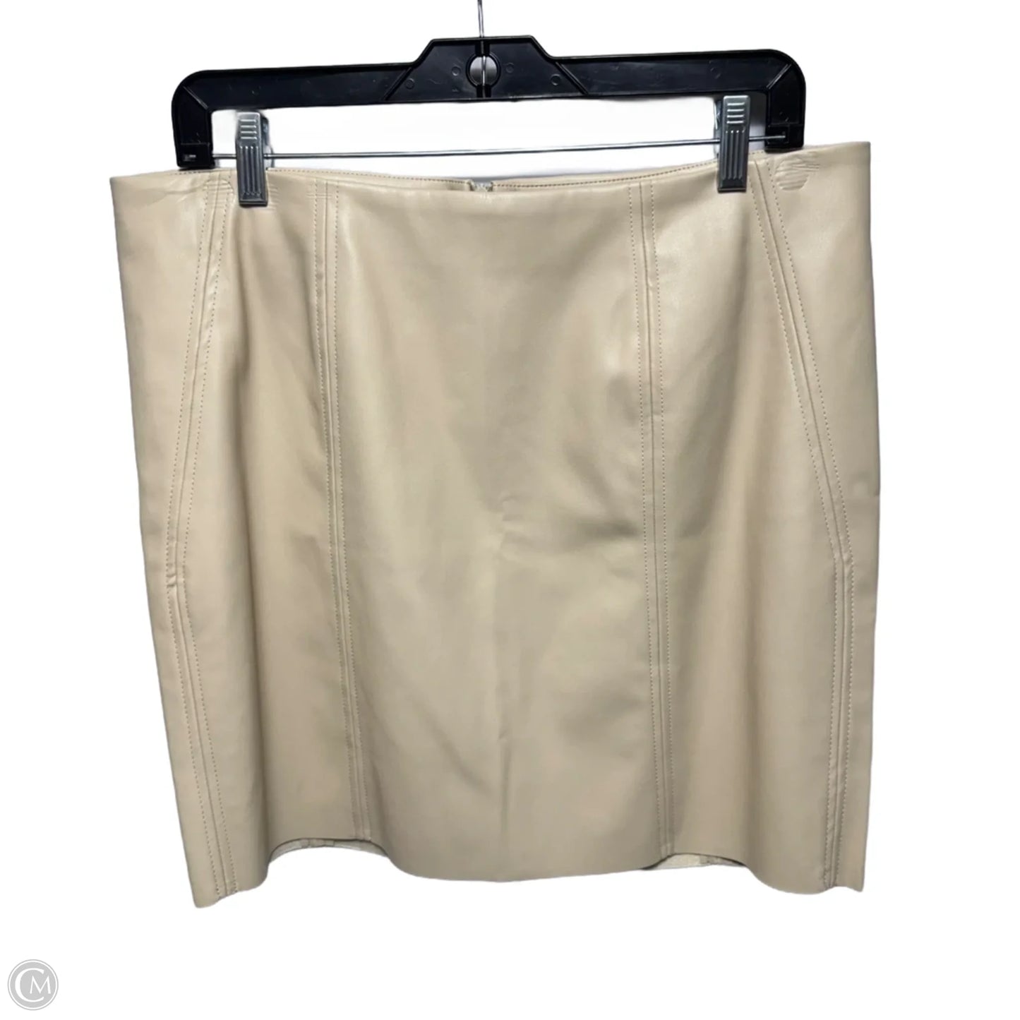 Faux Leather Skirt Mini & Short By Vero Moda In Cream, Size: Xl