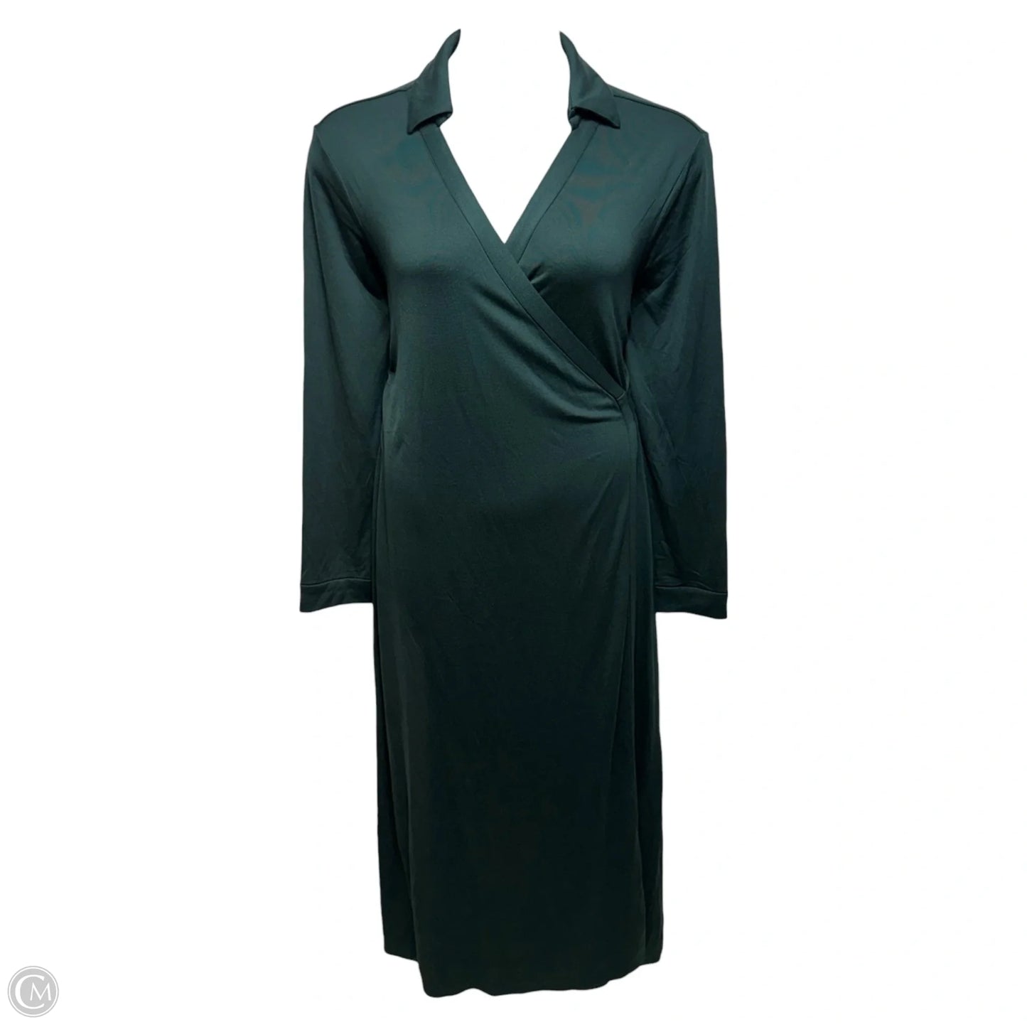100% Silk Jersey Midi Wrap Dress By Quince In Green, Size: XL