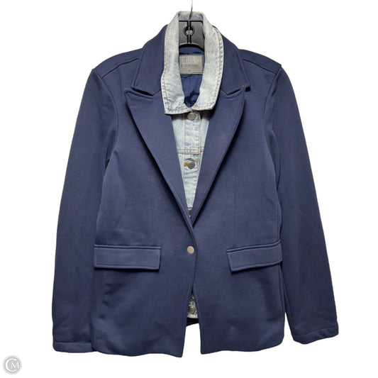 Removable Denim Trim Blazer By Blue Revival In Blue, Size: S