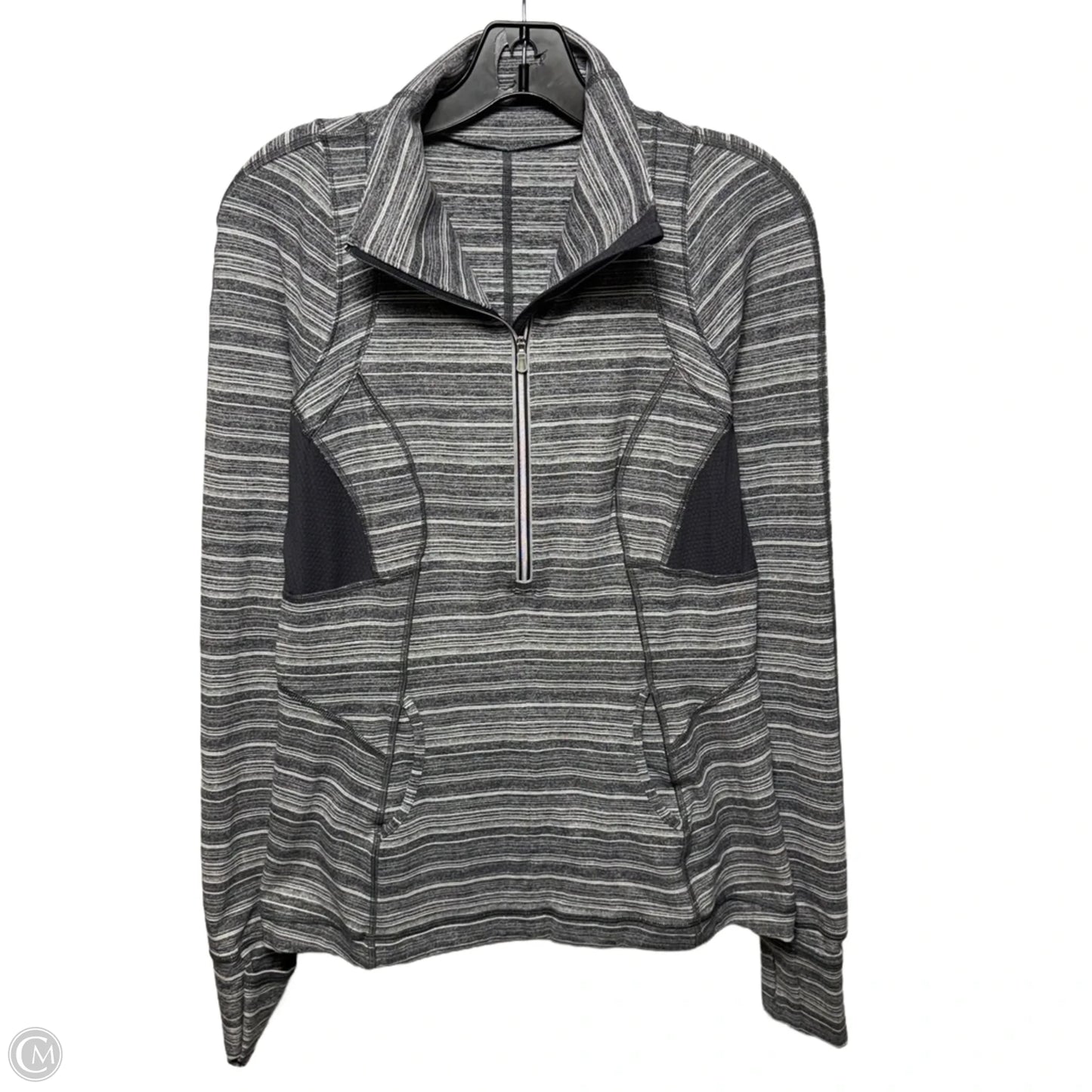Rulu Pace Setter Half Zip Pullover Top By Lululemon In Striped Pattern, Size: 10