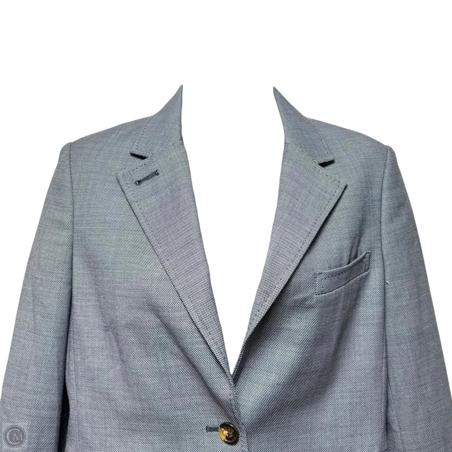 Stretch Wool Blazer Designer By Tory Burch In Blue, Size: 4