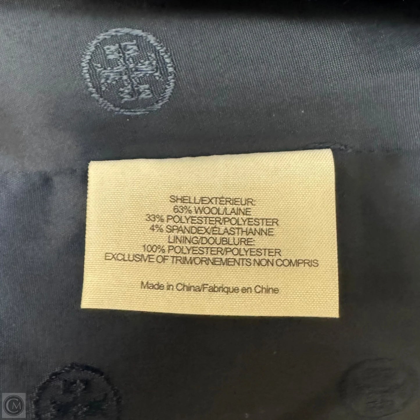 Stretch Wool Blazer Designer By Tory Burch In Blue, Size: 4