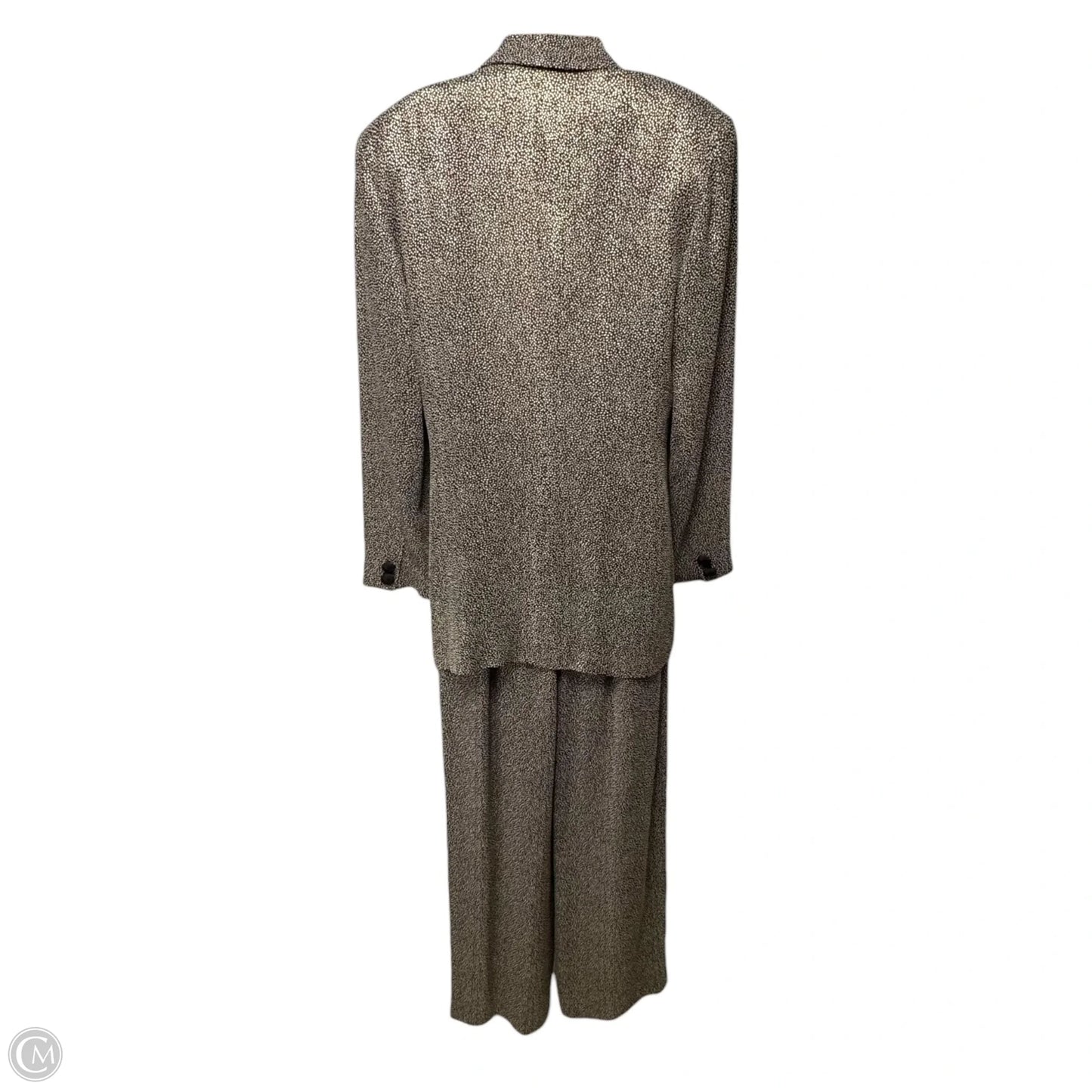 Vintage 3pc Suit By Tamotsu New York In Black & Gold, Size: S